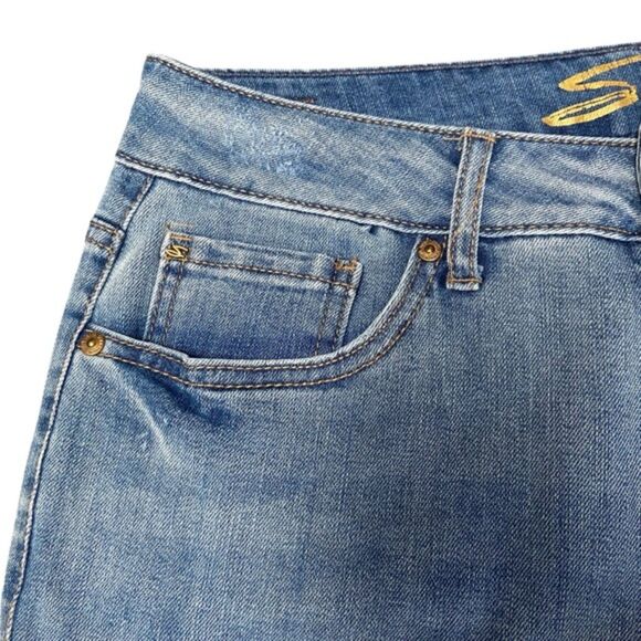 Seven7 Light Wash High Waist Weekend Slim Fit Jean Raw Hem Size 8 - Picture 4 of 11